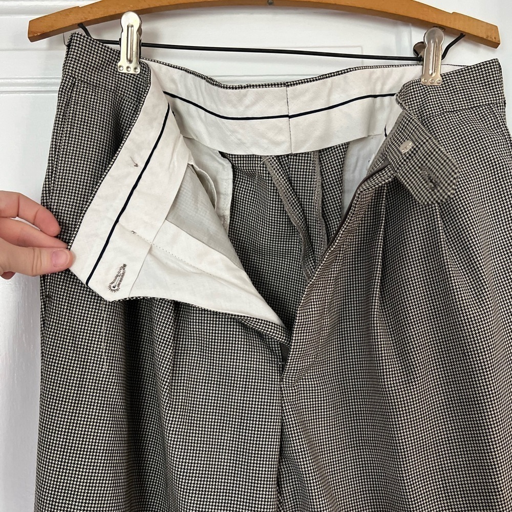 Lauren Ralph Lauren Women’s Houndstooth Dress Pants Vintage Pleated Wool Slacks - Picture 7 of 11